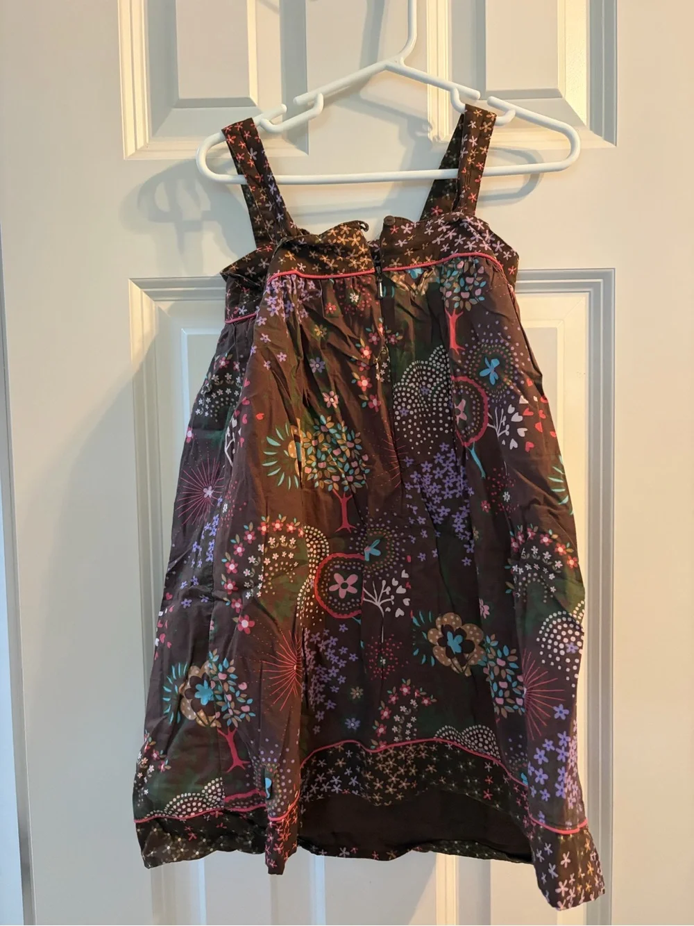 GAP Brown Floral A-Line Skirt with Pink & Teal Accents 3T